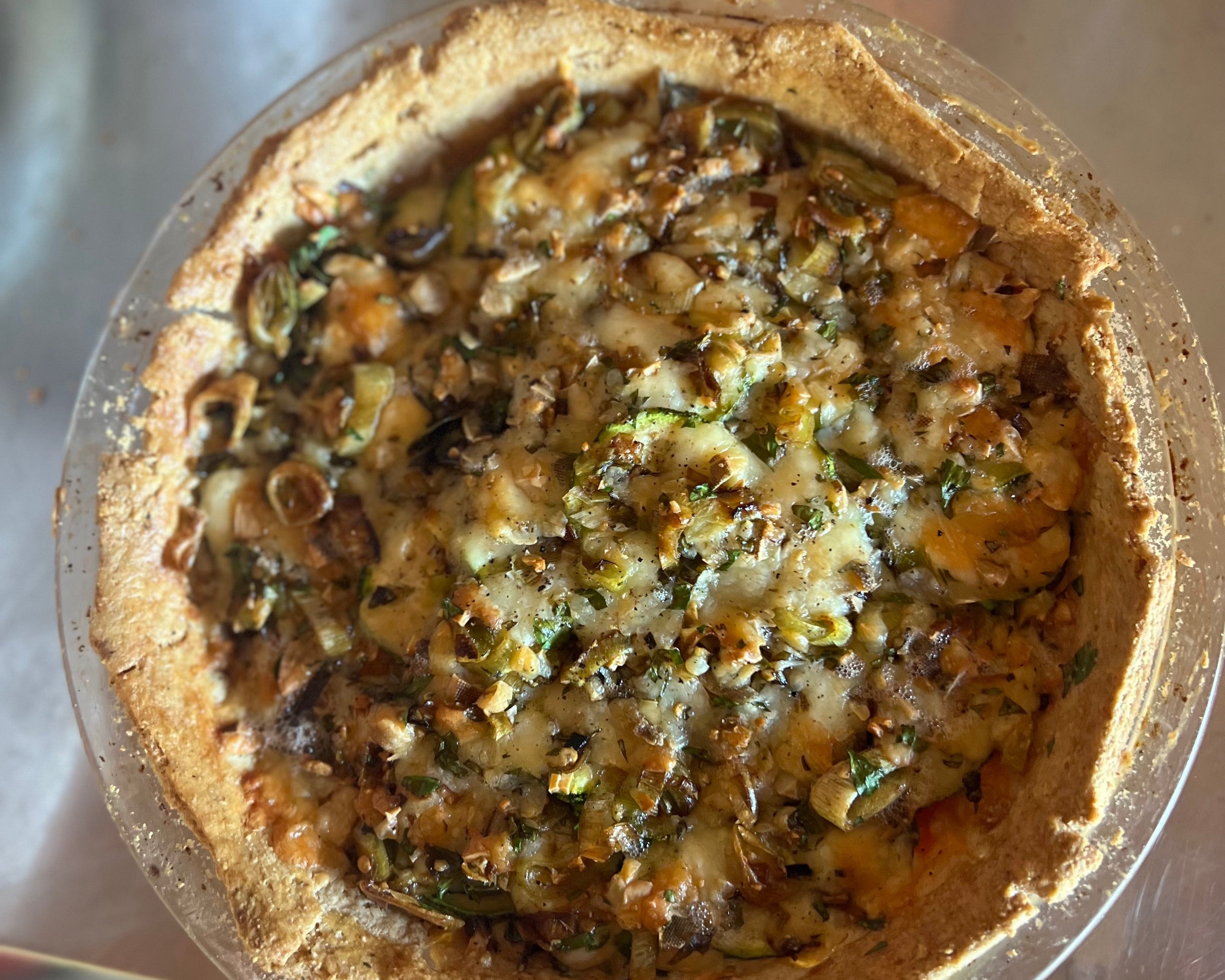 Veggie & Cheese Pie with Unsalted Cultured Butter